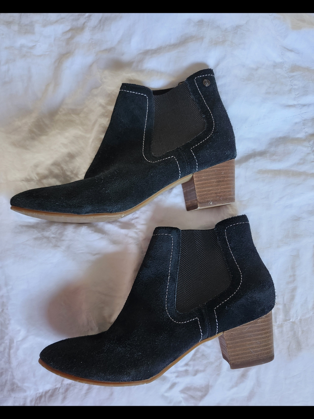 Hush Puppies Dark Green Suede Chelsea Ankle Booties